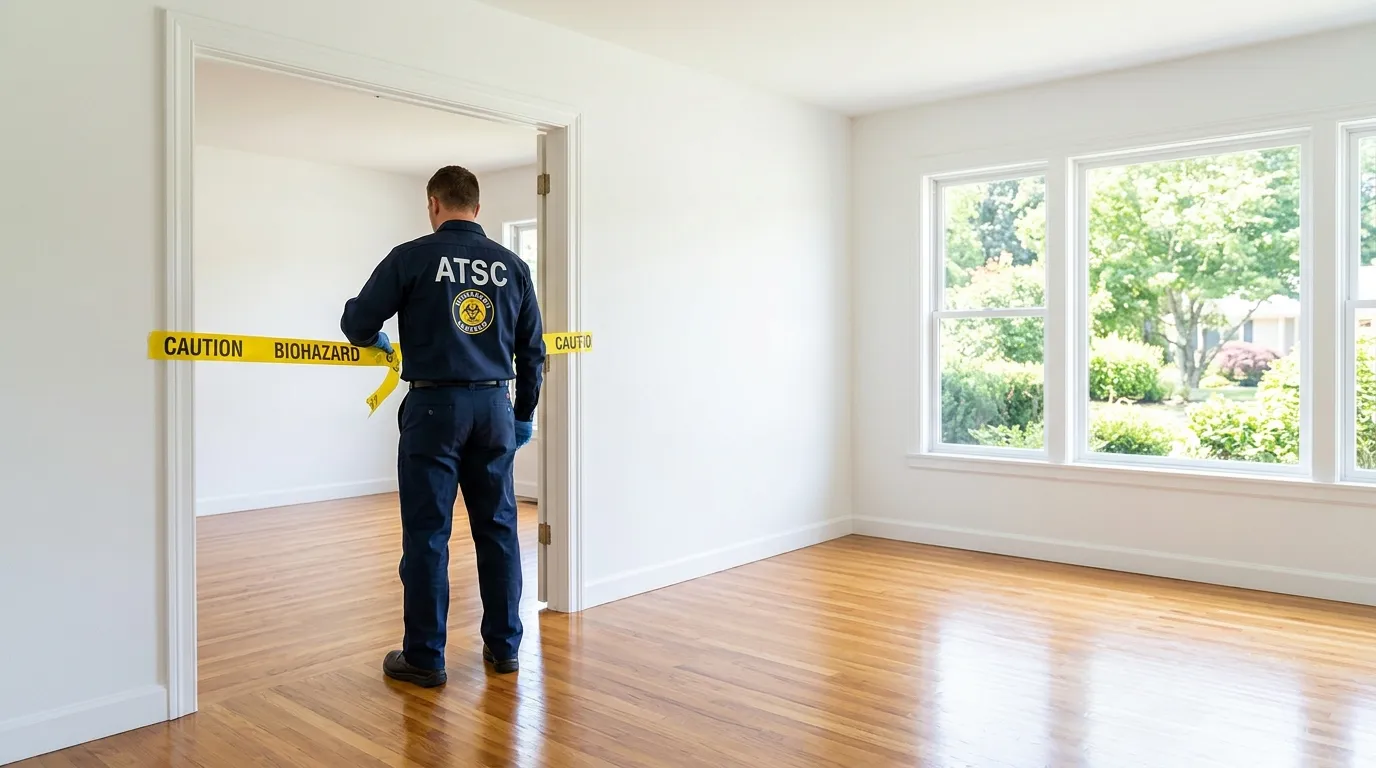 Certified biohazard cleanup crew performing Trauma Scene Cleanup in Valley Stream
